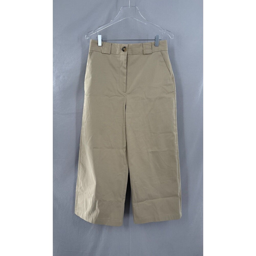BA&SH Women's 6 Pants Crop Lady High Rise Waist Wide Leg Culottes Beige